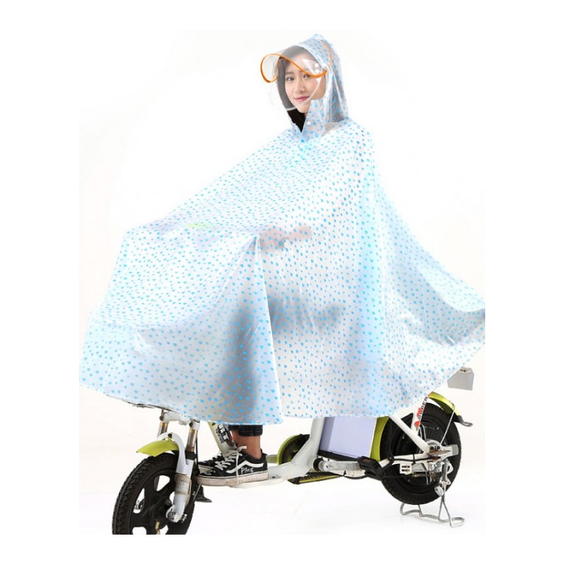 时尚透明雨衣电动车单人女士 摩托车雨衣 成人自行车加大加厚雨披