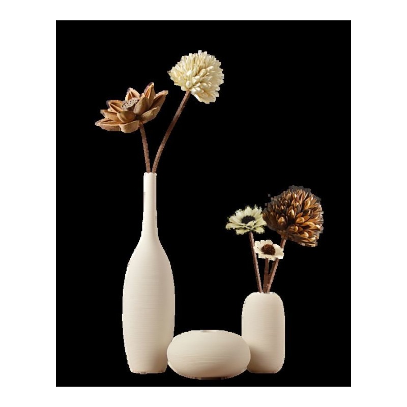 北欧陶瓷花瓶摆件现代简约白色插花干花花器客厅餐厅家居桌面花瓶