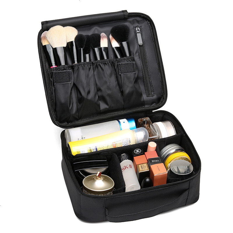 化妆包大容量韩国收纳包便携简约小号化妆师手提多功能纹绣工具包