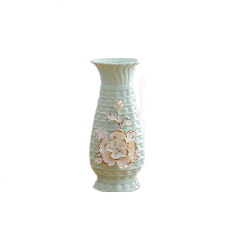 家居客厅创意花瓶陶瓷摆件小号插花 办公桌家装饰品 手工捏花花器