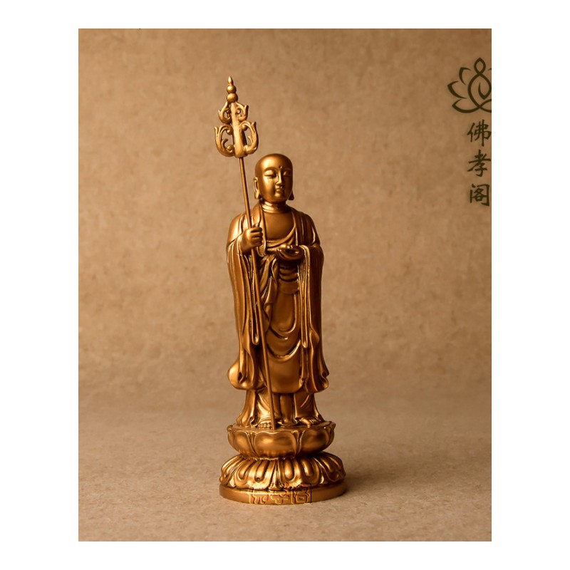 佛教用品树脂站地藏佛像仿铜地藏王菩萨随身佛小佛像摆件结缘