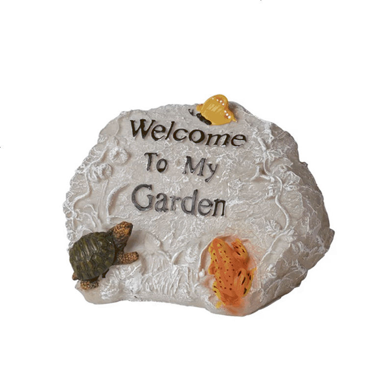 庭院小品假山欢迎牌牌 花园庭院创意艺术装饰品台面摆件
