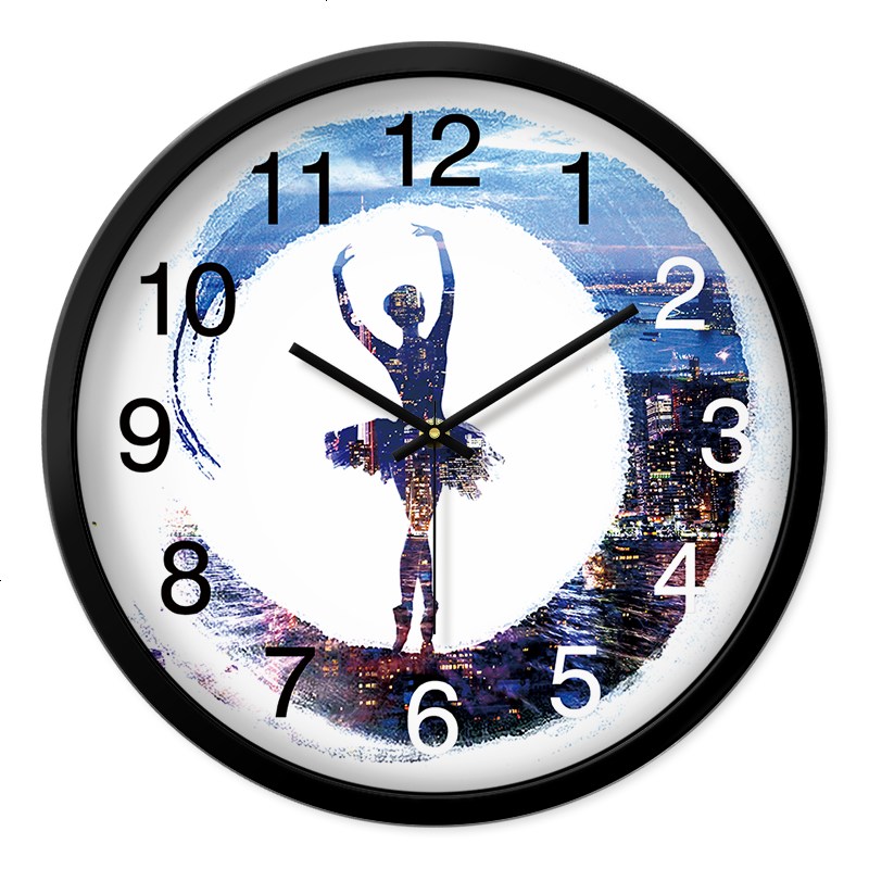 创意芭蕾舞蹈房教室艺术培训班瑜伽馆健身房挂钟挂表客厅钟表