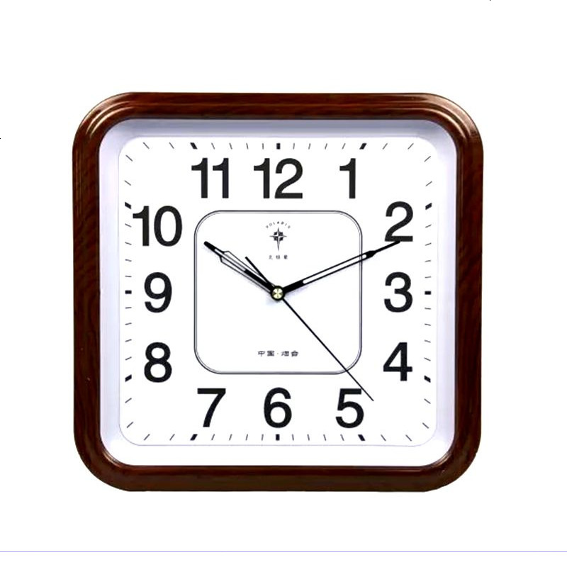 挂钟静音10寸14寸方形简约时钟卧室客厅钟表挂墙钟