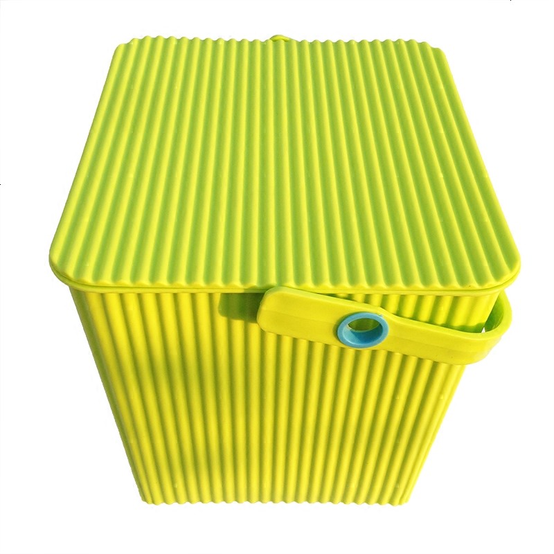 方形条纹收纳桶带盖可坐人洗澡凳加厚塑料桶储物箱手提水桶钓鱼桶