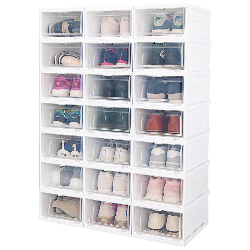透明鞋盒抽屉式塑料鞋子收纳盒收藏盒组合装防尘防潮加厚