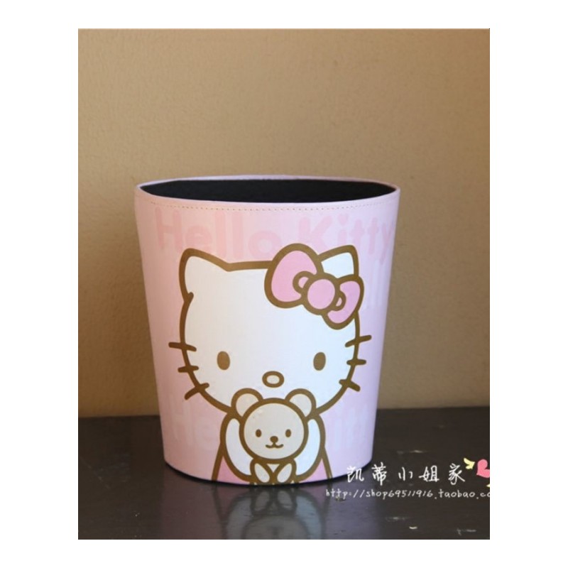 可爱卡通hellokitty机器猫熊本垃圾桶收纳筒创意客厅卧室杂物筒