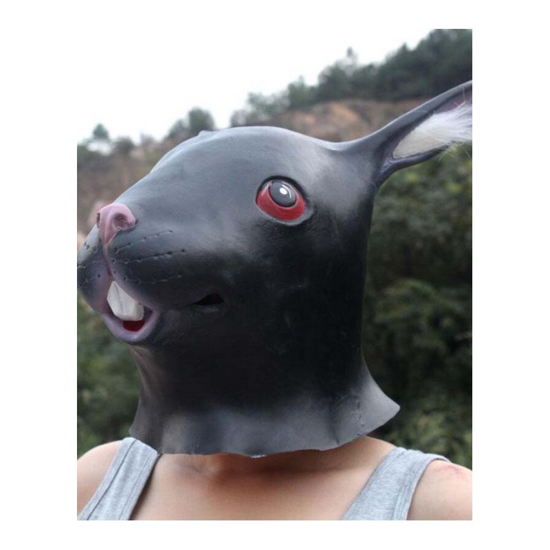 日本兔头面具包邮长耳朵兔子面具帽子兔面犬马君兔头人头套