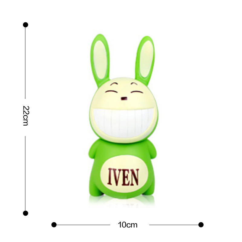 创意卡通涂鸦彩色伊文兔iven玩具储蓄罐搪胶娃娃小摆件