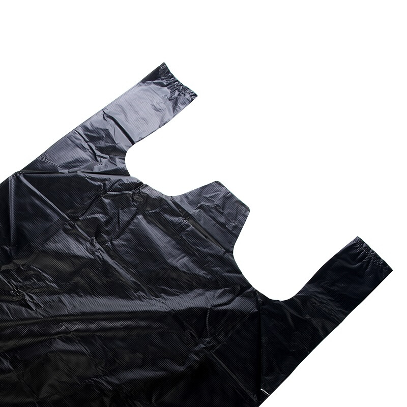 加厚防漏背心手提塑料式垃圾袋家庭办公收纳袋黑色37*54cm200个装