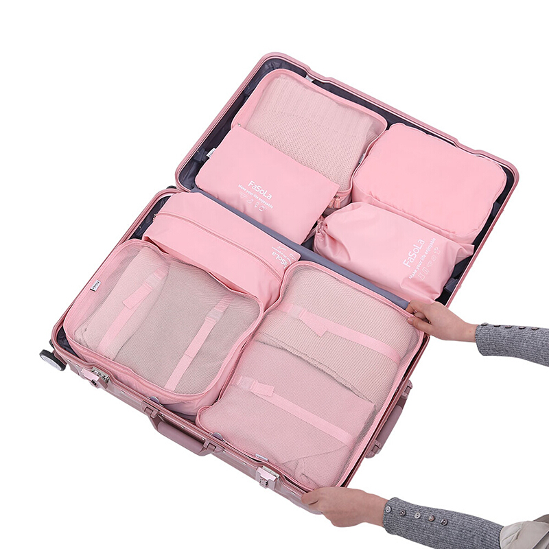 旅行收纳袋便携行李箱整理袋衣物收纳包旅游七件套