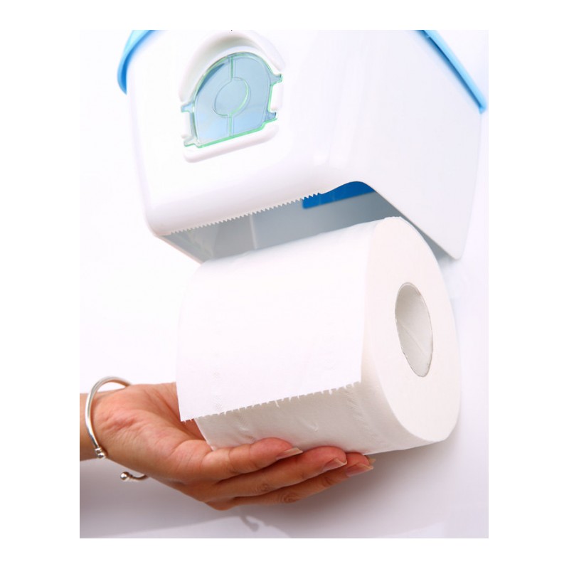  厕所纸巾架 厕纸盒卫生间防水卫生纸盒塑料吸盘纸巾盒