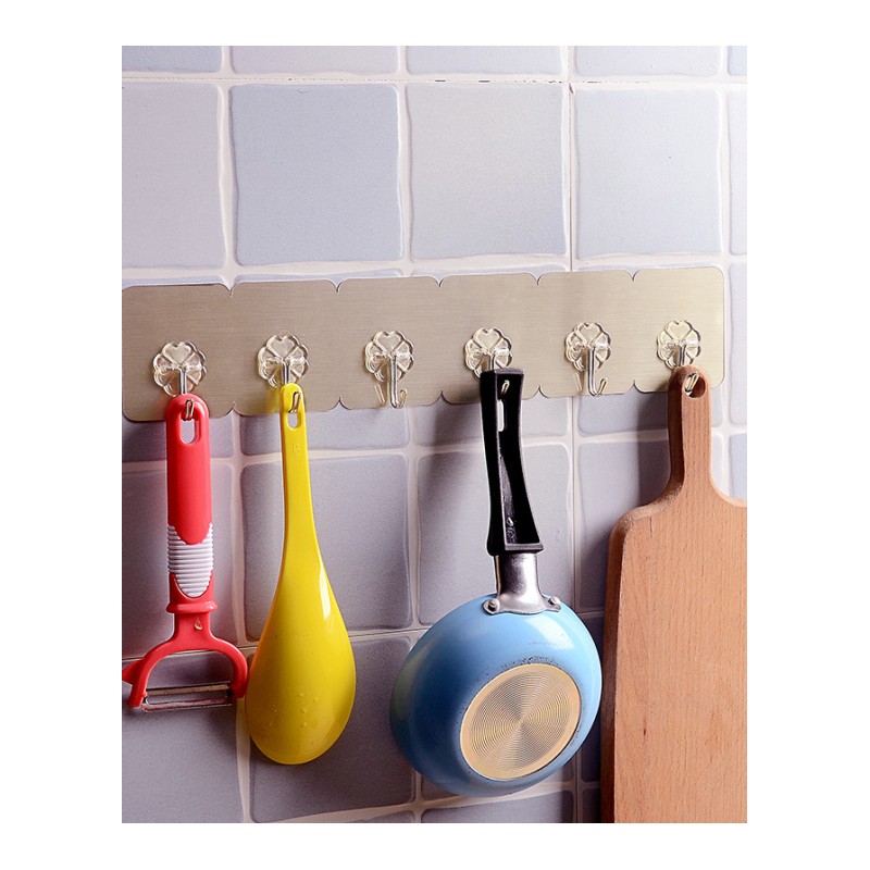 不锈钢黏胶挂钩创意迷你厨房墙壁收纳架居家用品卫生间粘钩