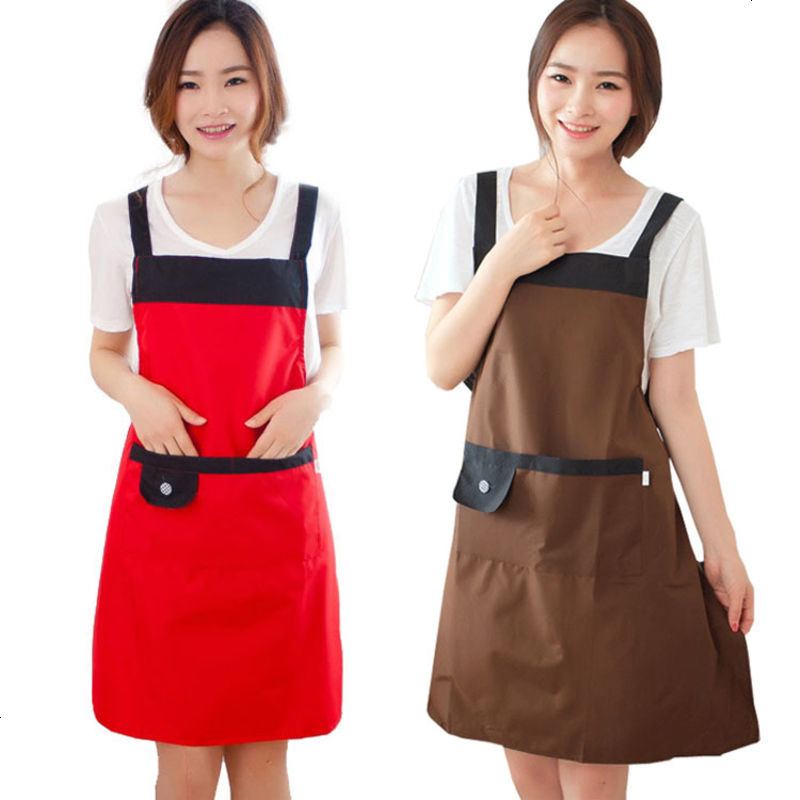 韩版时尚可爱围裙成人女厨房做饭防水罩衣长袖大人工作服可定制