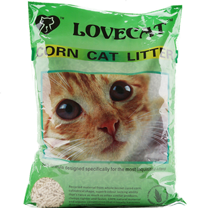 love cat玉米豆腐猫砂6L无粉尘除臭猫砂 天然植物猫砂豆腐猫砂