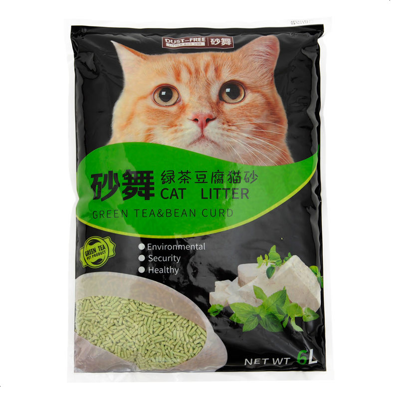 绿茶豆腐猫砂6L除臭用品吸水结团猫砂 天然猫沙豆腐幼猫猫砂c