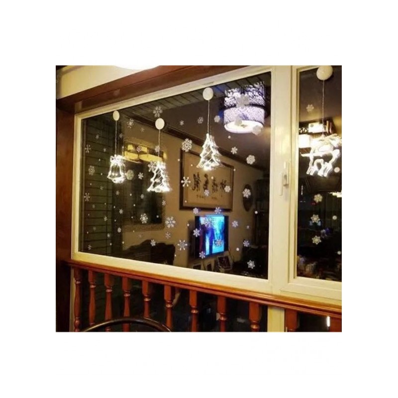 新年白色雪花圆点装饰窗贴墙贴圣诞节装饰橱窗窗户玻璃贴