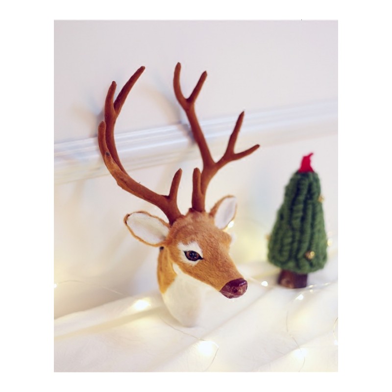 北欧装饰布置毛绒圣诞鹿圣诞麋鹿装饰摆件橱窗装饰