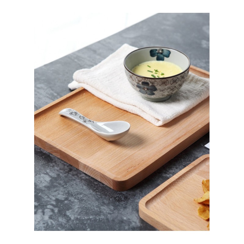 日式木质托盘长方形实木餐盘隔热原木盘子木制果盘水杯咖啡杯垫