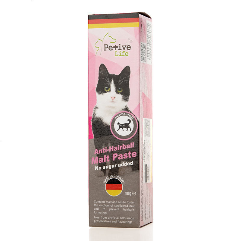德国进口派堤拉PetiveLife猫用麦芽化毛球猫咪去毛球美毛膏100G