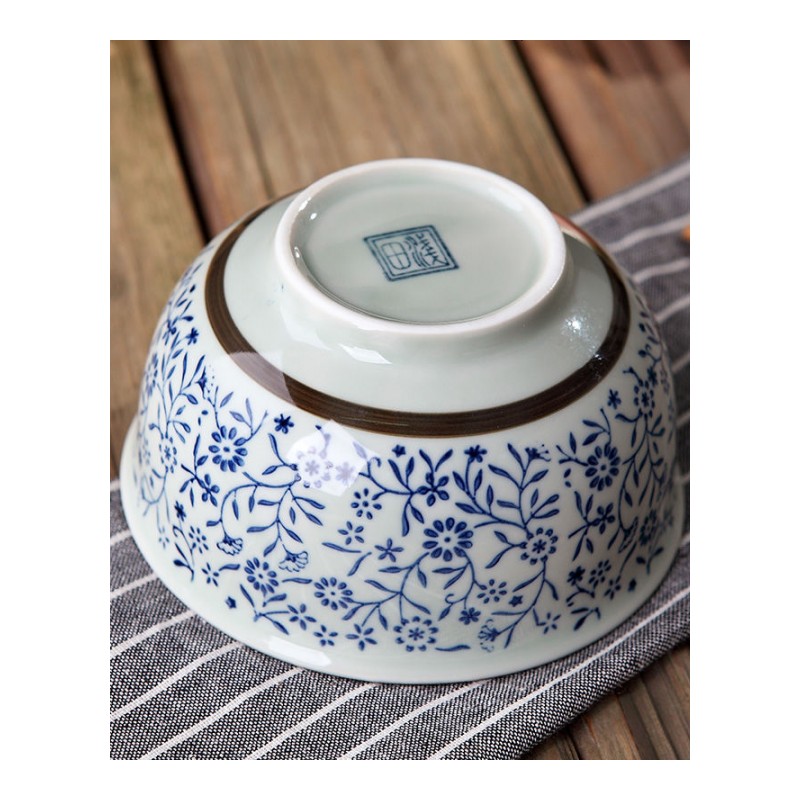 釉下彩5英寸护边碗 陶瓷日式米饭碗面碗汤碗创意陶瓷碗手绘