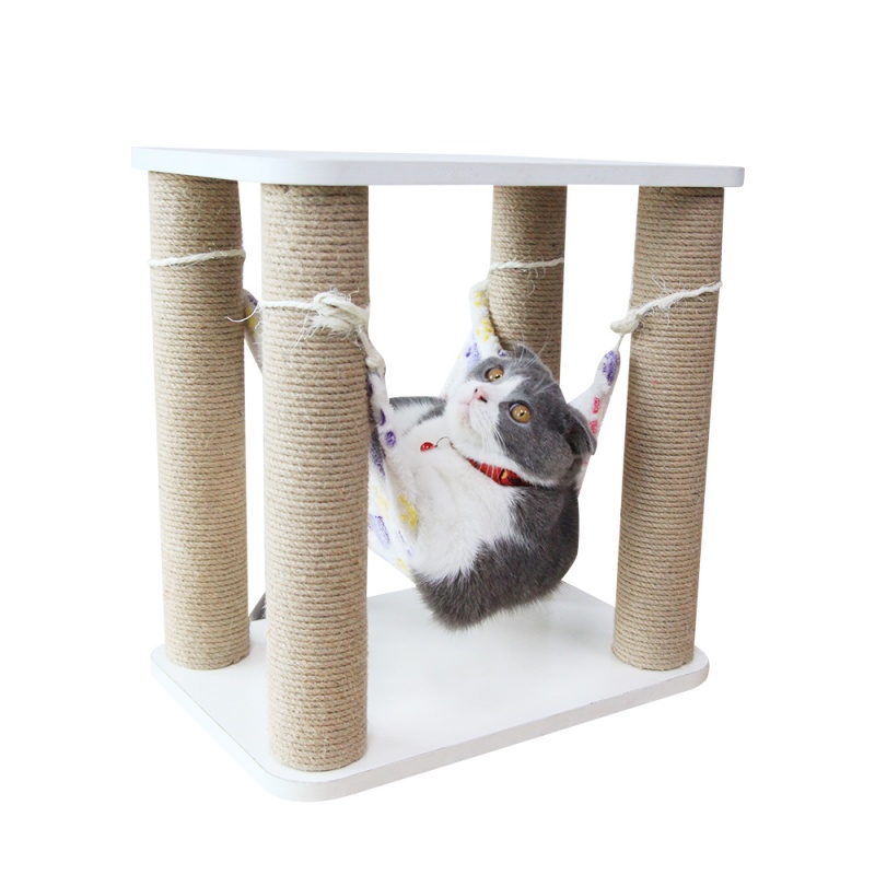 小Q家 猫爬架剑麻凳子床猫家居实木猫抓板磨爪器人猫共用家具(请先与客服确认再)