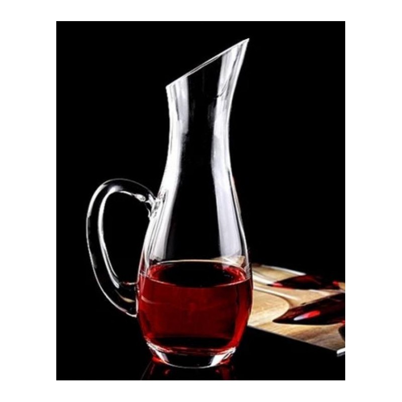 斜口带把玻璃红酒醒酒器 家用葡萄酒倒酒器玻璃酒壶酒具(请先与客服确认再)
