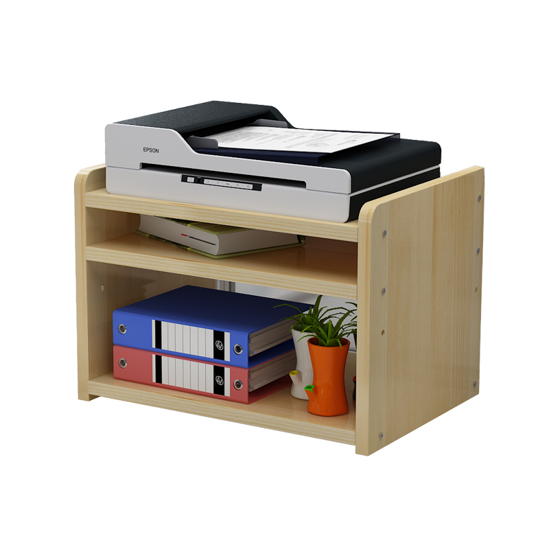 打印机置物架实木桌面收纳架办公文件架多层架复印机层架书架（请先与客服确认再）