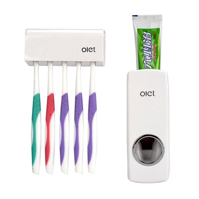 带5位牙刷架环保卫生牙膏挤压器牙刷挂架