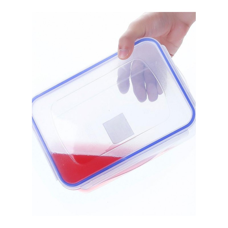 日本进口厨房食品储物盒透明塑料收纳保鲜盒杂粮长方形带盖密封罐