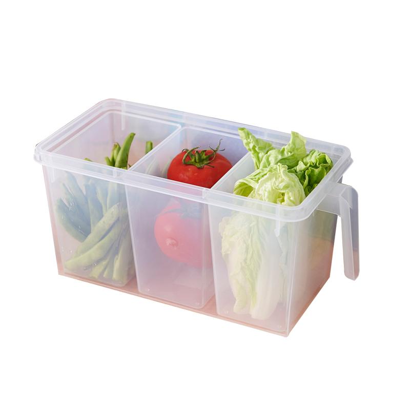 日式食物收纳盒密封盒分格冰箱盒透明食材盒带盖五谷储物保鲜盒子