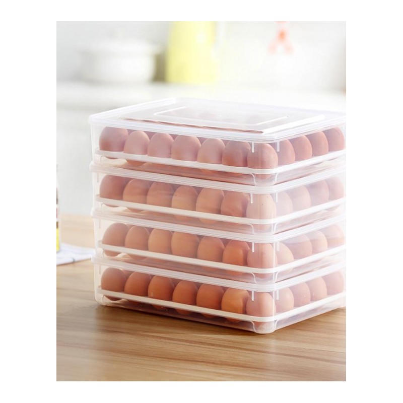 鸡蛋盒冰箱保鲜收纳盒厨房家用塑料户外防震装蛋格放鸡蛋的收纳盒