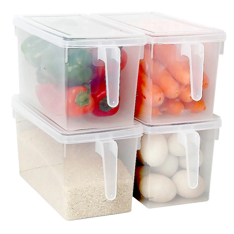 3件套装厨房家用长方形冰箱食品鸡蛋冷冻保鲜盒抽屉式塑料收纳盒