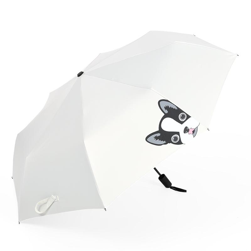 小猪全自动伞黑胶雨伞女男卡通学生伞三折叠晴雨伞太阳伞防