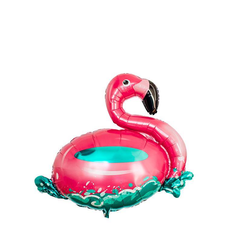 [兔子气球]大号造型进口火烈鸟游泳圈铝箔球 创意气球布置用品