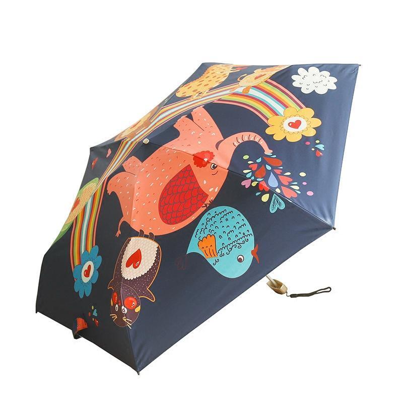 五折伞轻防晒伞防太阳伞黑胶迷你口袋遮阳伞晴雨两用折叠