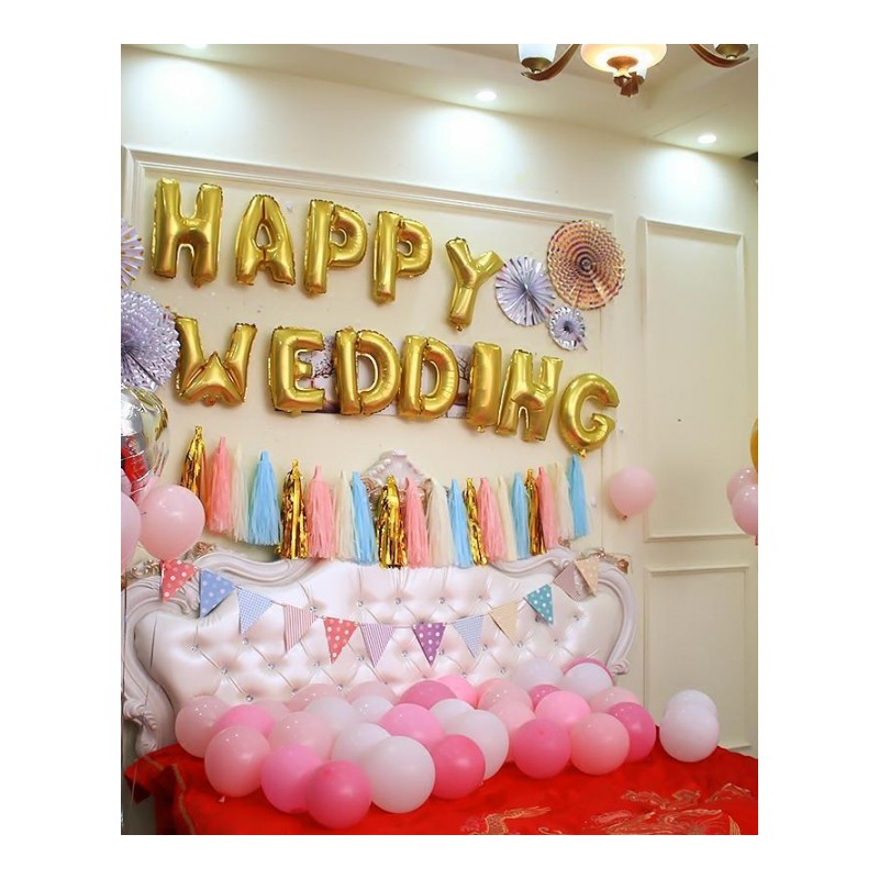 结婚用品婚礼场景布置婚房装饰婚庆铝箔字母卡通铝膜气球
