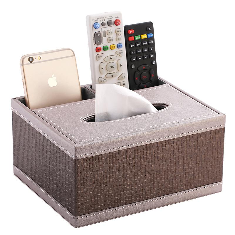 多功能纸巾盒 创意家用客厅抽纸盒 桌面遥控器收纳盒茶几简约