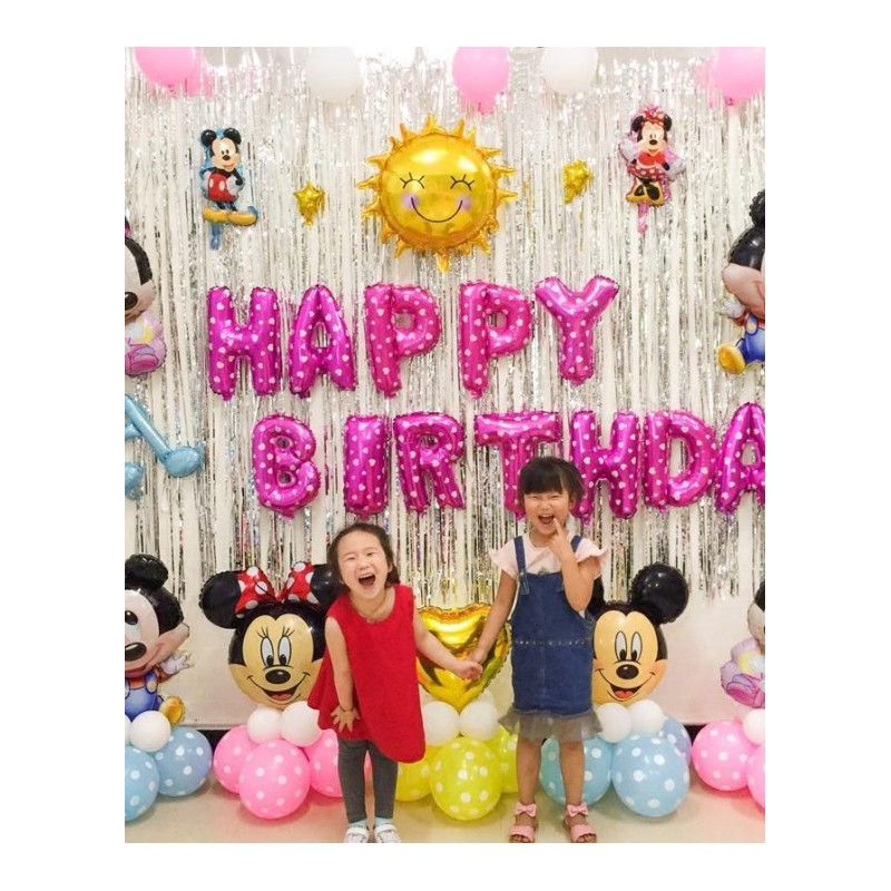 生日布置装饰背景墙女宝宝宴会气球男孩主题儿童百日周岁派对用品