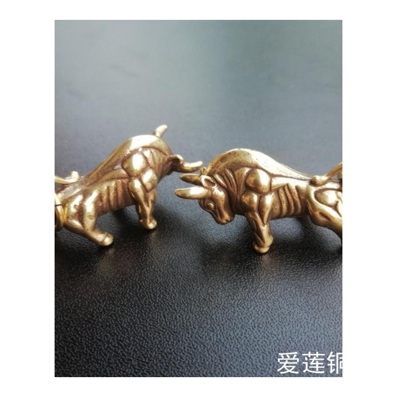 纯铜牛钥匙扣挂件实心黄铜财运牛生肖牛挂件创意礼品实心小铜牛