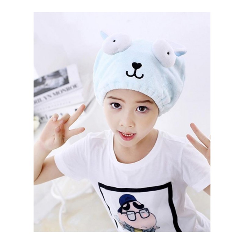 韩版可爱卡通吸水性好宝宝专用洗头帽加厚干毛巾