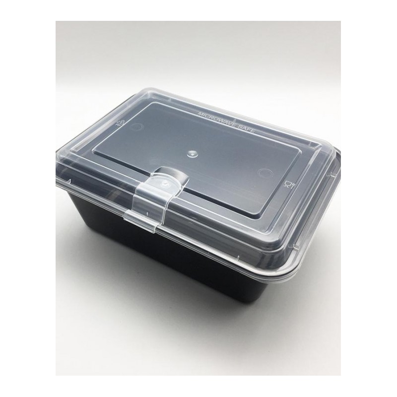 一次性餐盒加厚塑料打包盒水果捞盒外卖便当盒黑色长方形