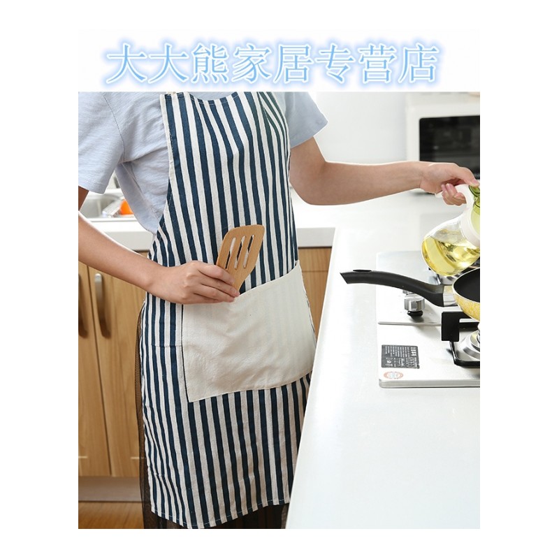 家用厨房纯棉围裙韩版时尚防水防油成人女士罩衣工作服logo