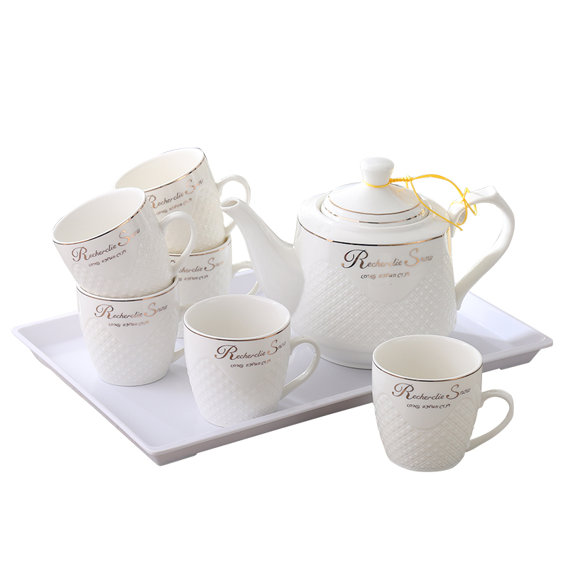 陶瓷水具套装客厅大容量冷热水壶水杯欧式茶具套装泡茶壶茶杯家用日用家居