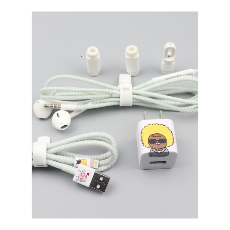iphoneX充电线保护套装苹果7/8plus耳机绕线器i56s数据线防断绳