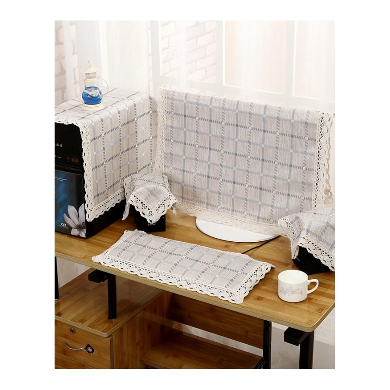 布艺欧式电脑罩电脑套台式电脑防尘罩一体机保护套液晶显示器盖布日用家居