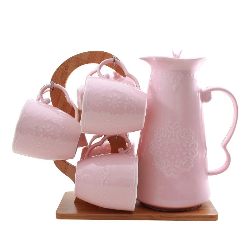 欧式家用陶瓷冷水壶水具套装大号果汁壶茶壶水杯子具热水凉水壶日用家居
