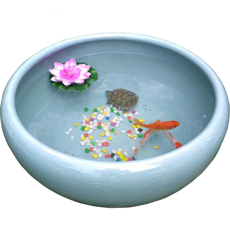 陶瓷鱼缸客厅桌面金鱼缸大号睡莲缸碗莲花盆乌龟缸水仙瓷盆