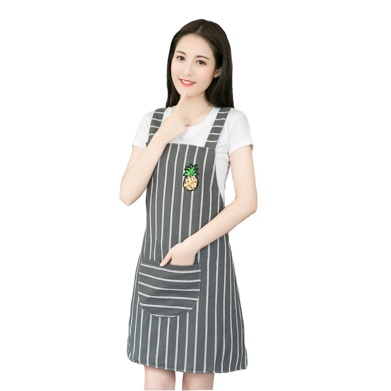 韩式时尚围裙防水防油厨房做饭罩衣全棉背心式工作服男女围腰日用家居