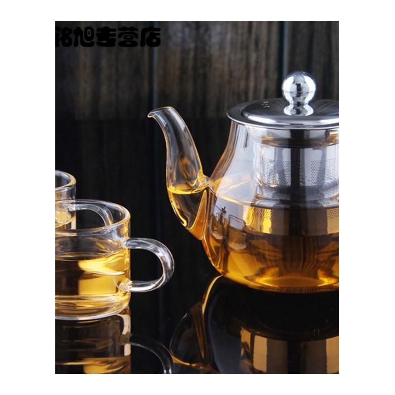 玻璃茶具茶壶小号透明不锈钢过滤花茶壶红茶壶套装生活日用家居器皿水具水杯创意简约玻璃杯茶壶水杯